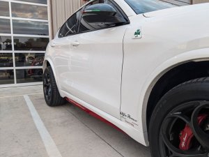Alfa Romeo Stelvio Quadrifoglio Side Skirt Trim Kit - Carbon Fiber - Red Candy